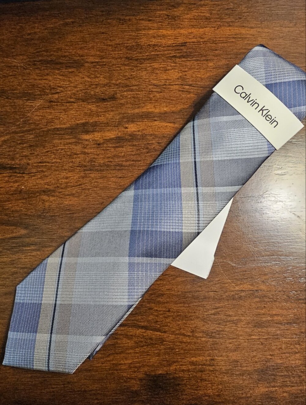 Calvin Klein Blue Plaid Men's Tie